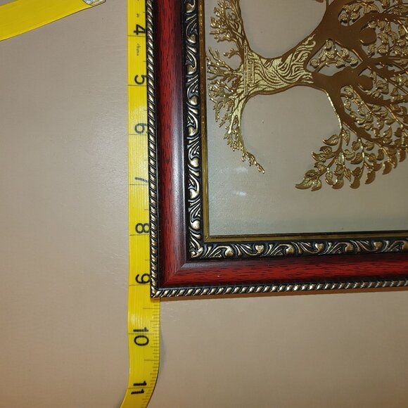 Diviniti 24K GP Tree of Life Framed Art Intricate Red Gold Border 3D Design - Picture 3 of 9